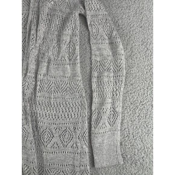 Knox Rose Cardigan Womens XS Gray Duster Sweater Open Knit Long Target Fringe - Picture 5 of 12